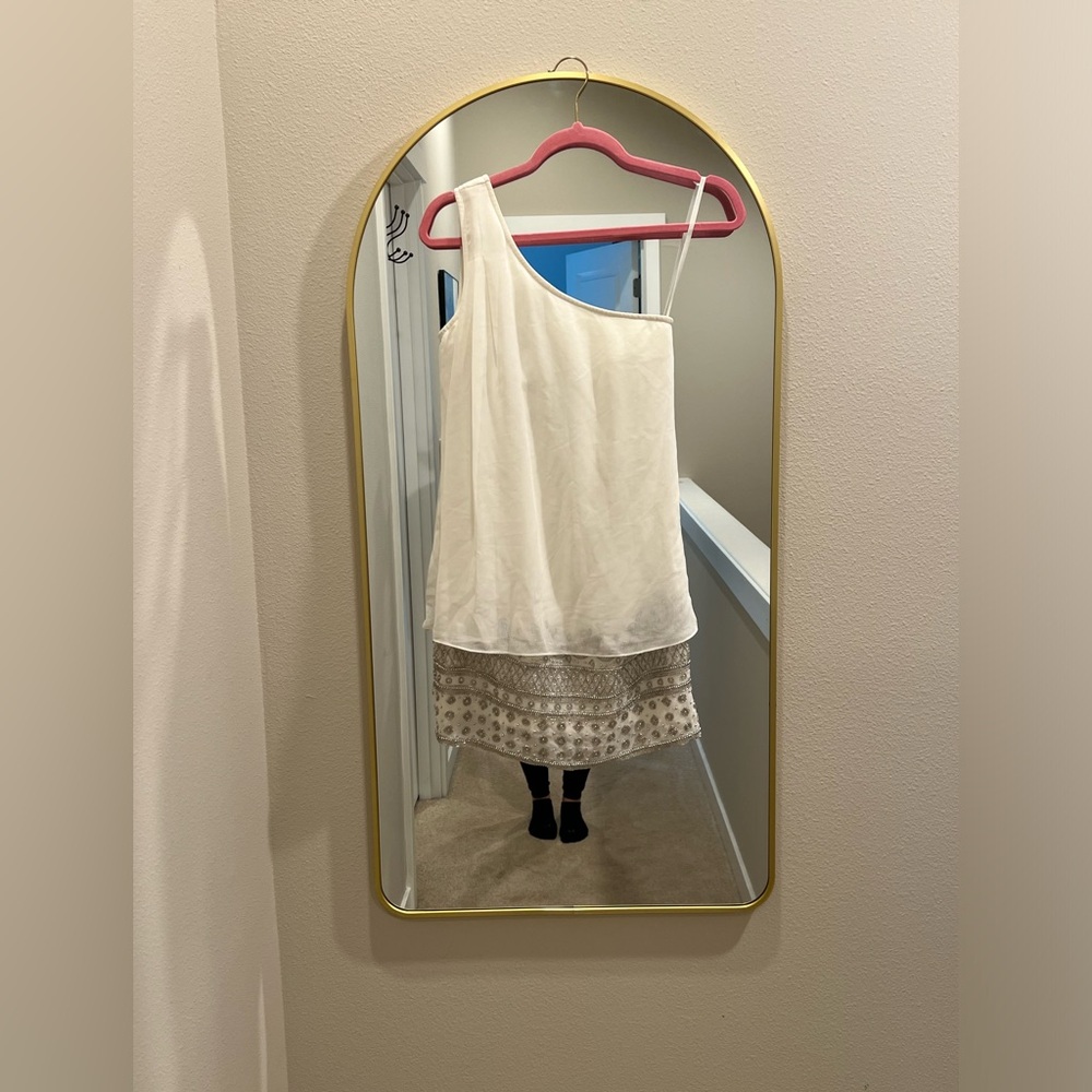 NWT white hand beaded dress - bridal after party - Adrianna papell